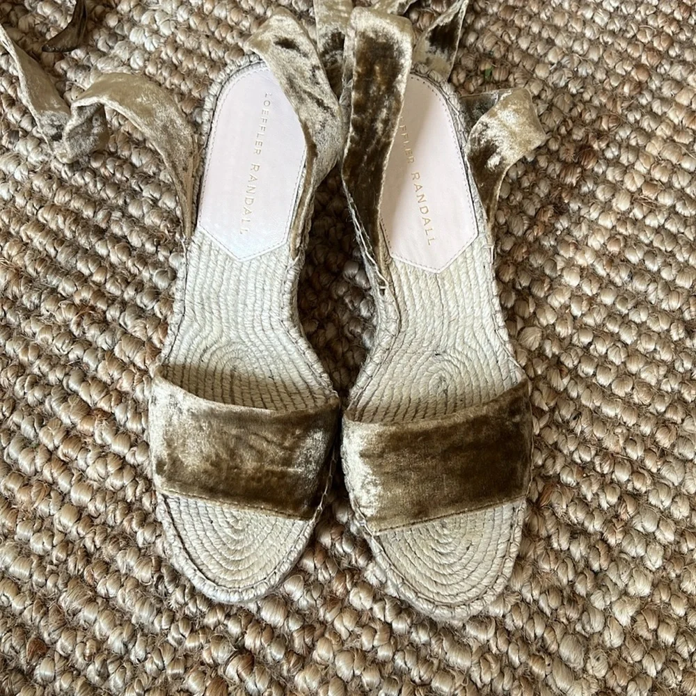 Loeffler Randall Harper velvet espadrille wedge.